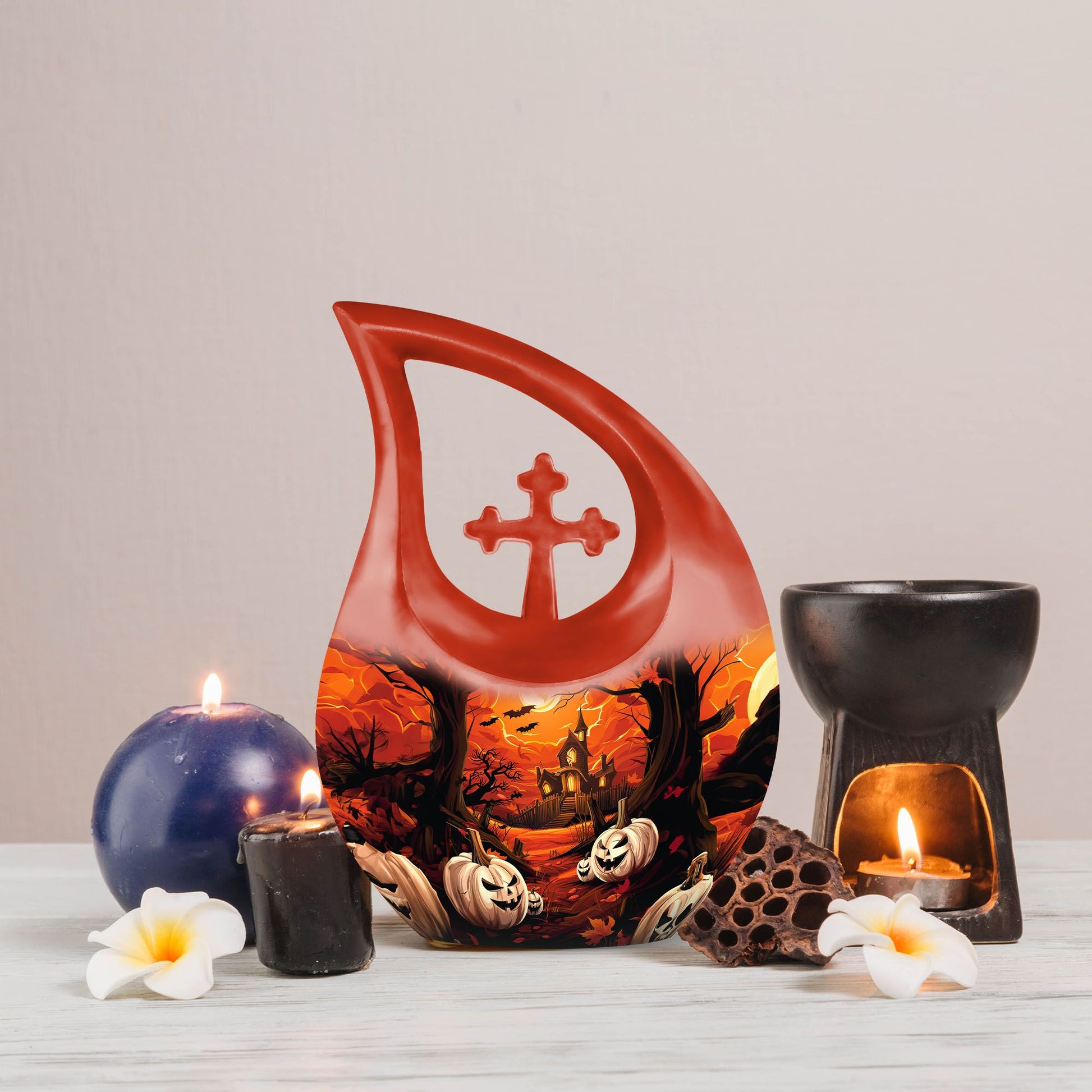 10 inch Halloween themed Cross Drop design Blue 