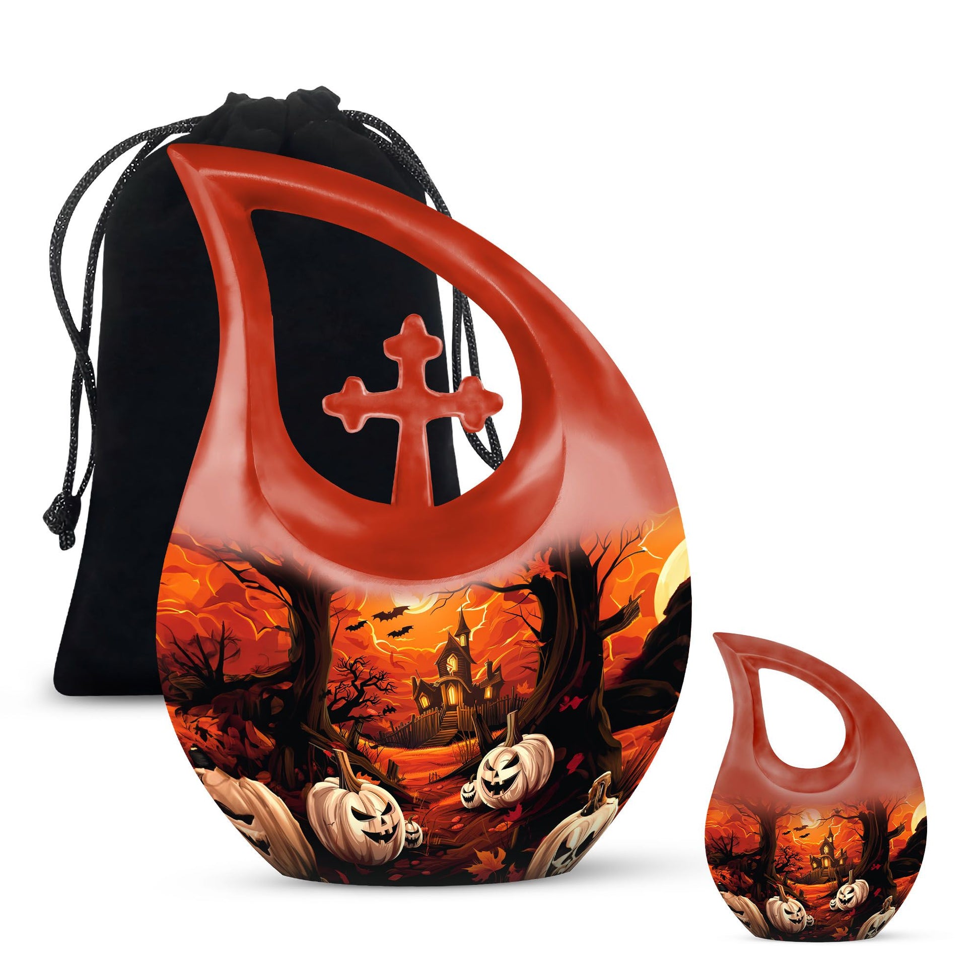 Halloween Theme Large Urn With 1 Keepsake Urn