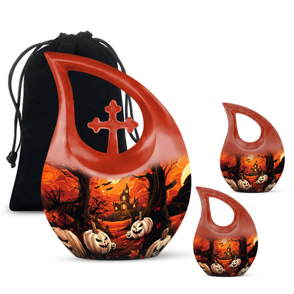 Halloween Theme Large Urn With 2 Keepsake Urn