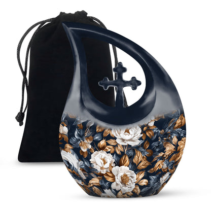 10-inch Flower themed Cross Drop Metal 