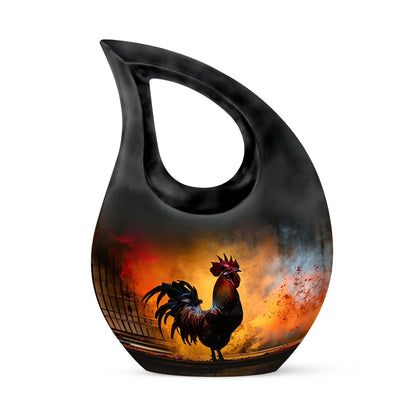 10-inch Chicken Urn with Cross Drop design, Large