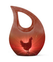 Personalized Chicken Urn design with Cross Drop 