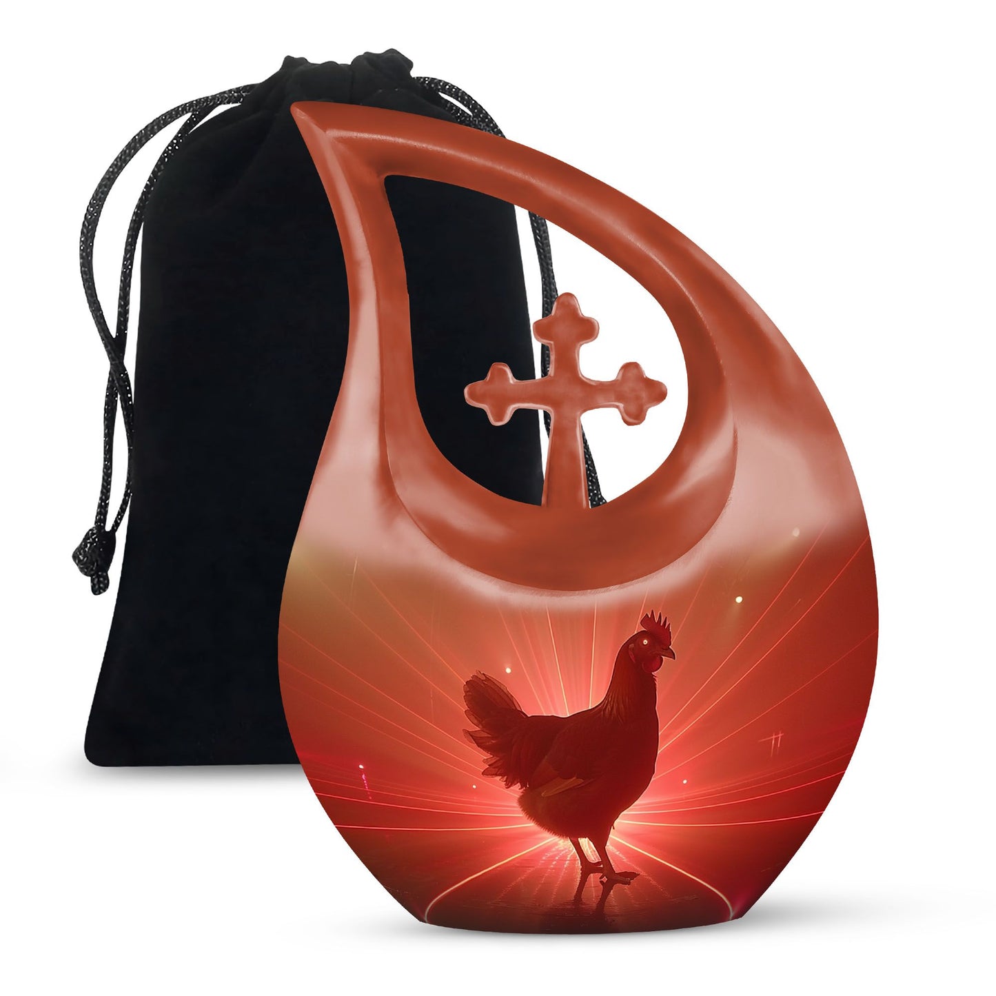 Chicken Theme Large Urn 10 Inch