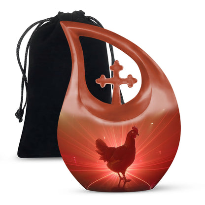 Chicken Theme Large Urn 10 Inch