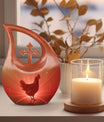 Personalized Chicken Urn design with Cross Drop 