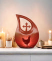 Personalized Chicken Urn design with Cross Drop 