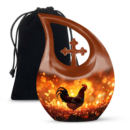 10-inch Chicken Urn fashioned from with Cross 