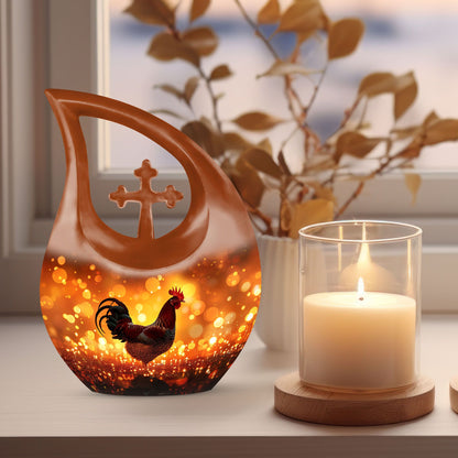 10-inch Chicken Urn fashioned from with Cross 