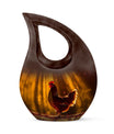 Cross Drop Chicken Theme 10 Inch Aluminium Large Cremation Container Urn 