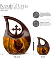 Cross Drop Chicken Theme 10 Inch Aluminium Large Cremation Container Urn 