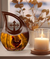 Cross Drop Chicken Theme 10 Inch Aluminium Large Cremation Container Urn 