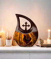 Cross Drop Chicken Theme 10 Inch Aluminium Large Cremation Container Urn 