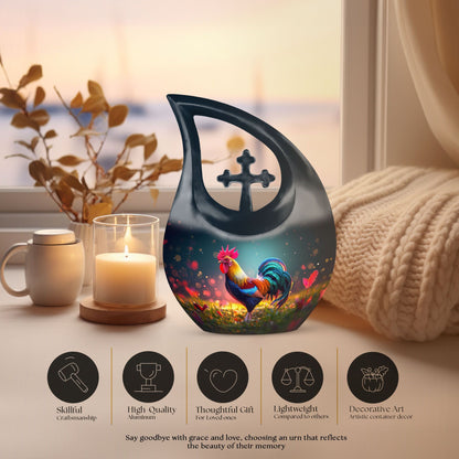10-inch Chicken theme keepsake urns for human ashes