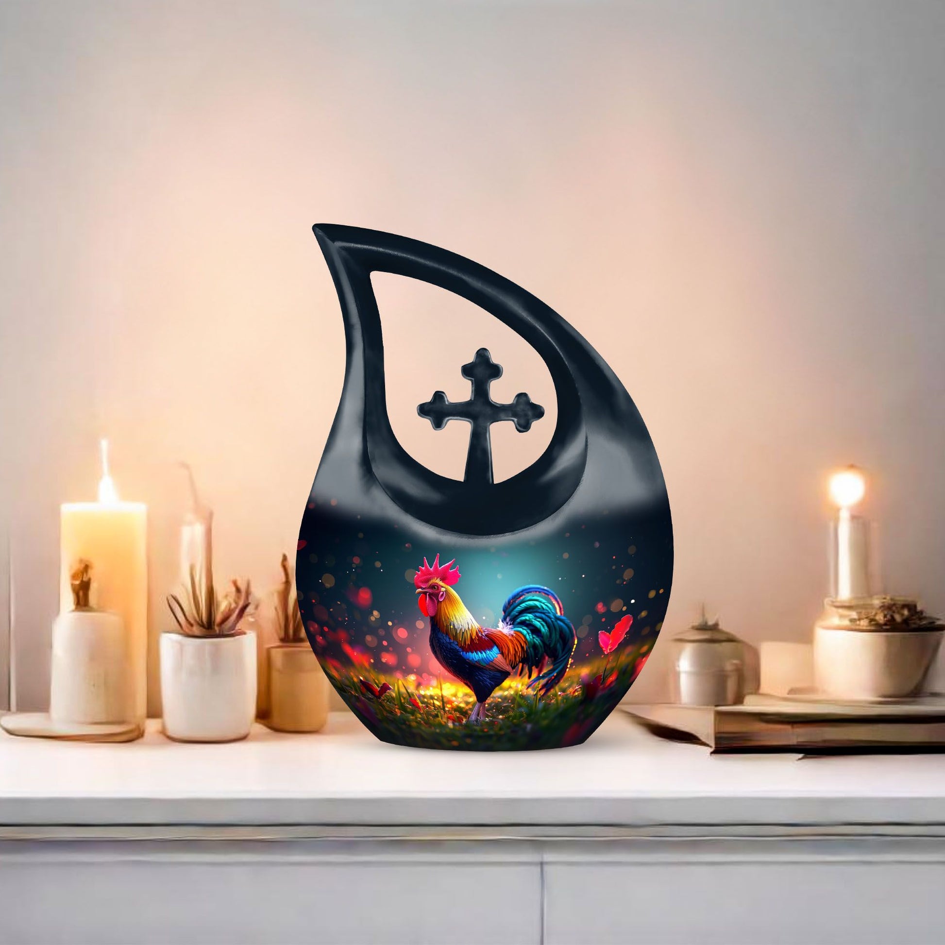 10-inch Chicken theme keepsake urns for human ashes