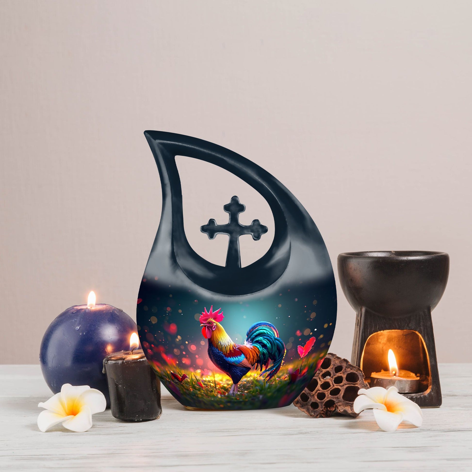 10-inch Chicken theme keepsake urns for human ashes