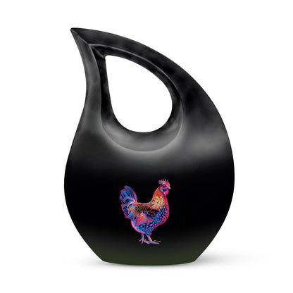 10-inch Chicken theme Cross Drop Design Custom Urn