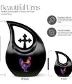 10-inch Chicken theme Cross Drop Design Custom Urn