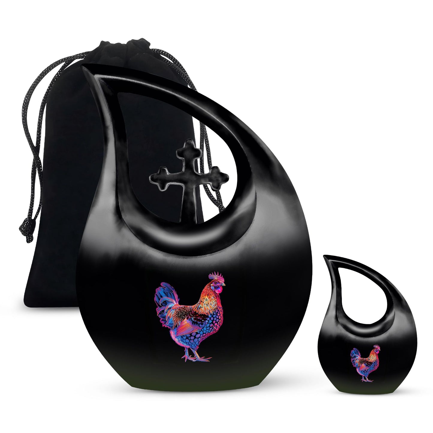 10-inch Chicken theme Cross Drop Design Custom Urn