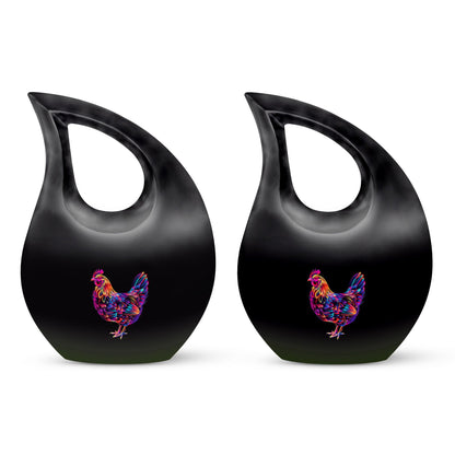 10-inch Chicken themed Cross Drop Mini urn,