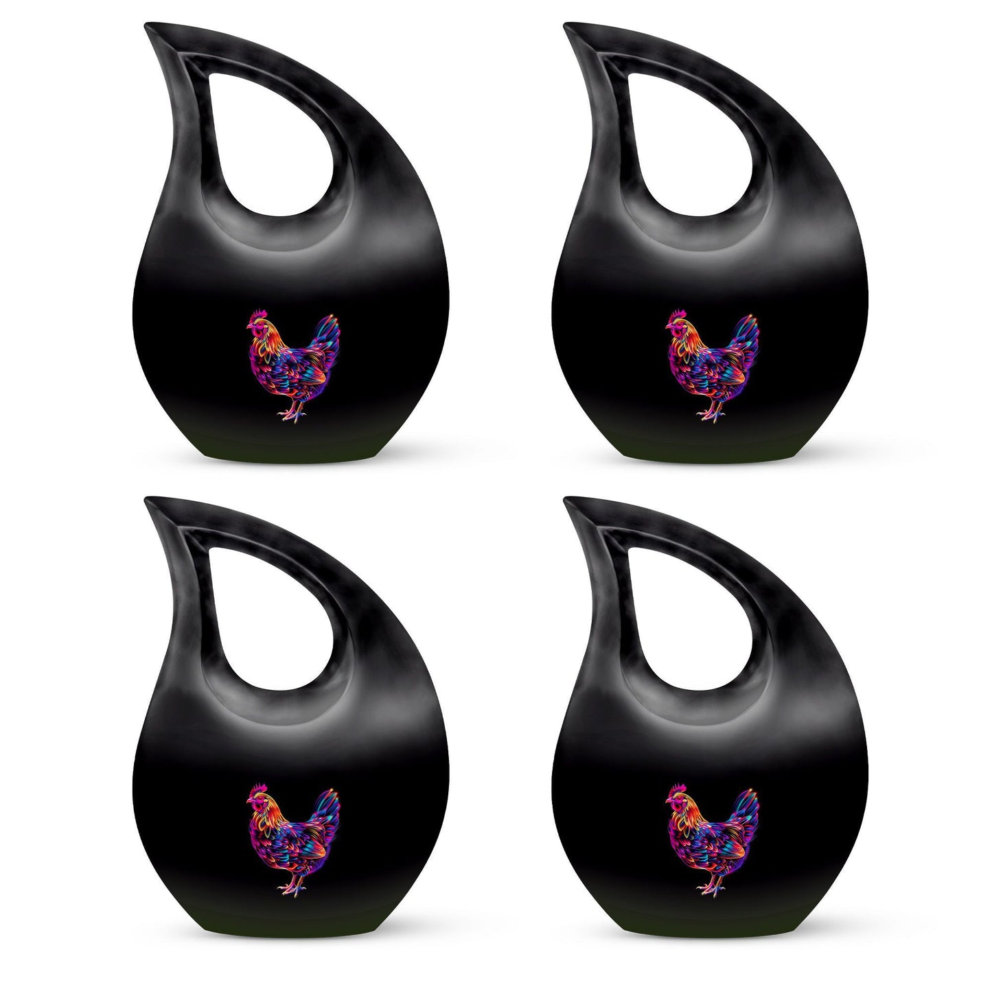 10-inch Chicken themed Cross Drop Mini urn,