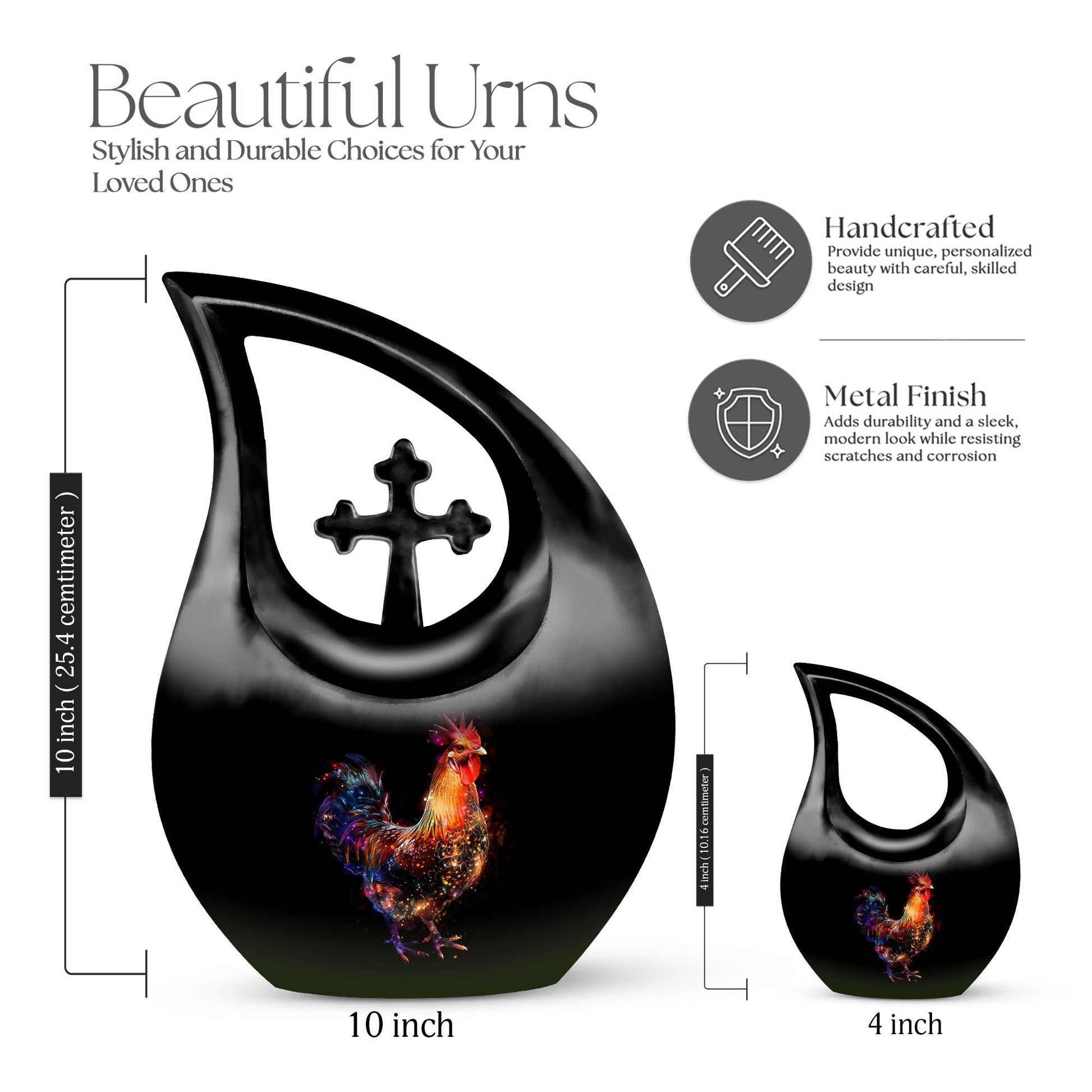 10-inch Chicken-themed Cross Drop Design 