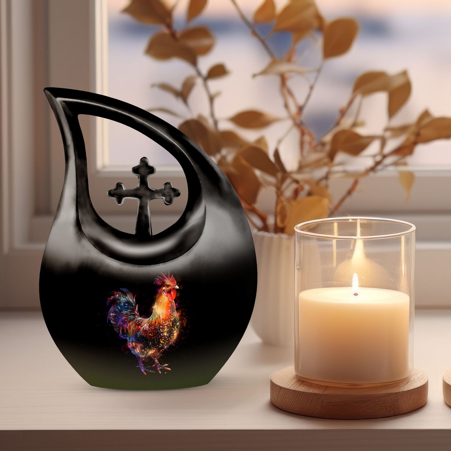 10-inch Chicken-themed Cross Drop Design 