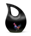 10-inch affordable Chicken urn designed with Cross Drop, suitable for burial or cremation
