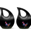 10-inch affordable Chicken urn designed with Cross Drop, suitable for burial or cremation