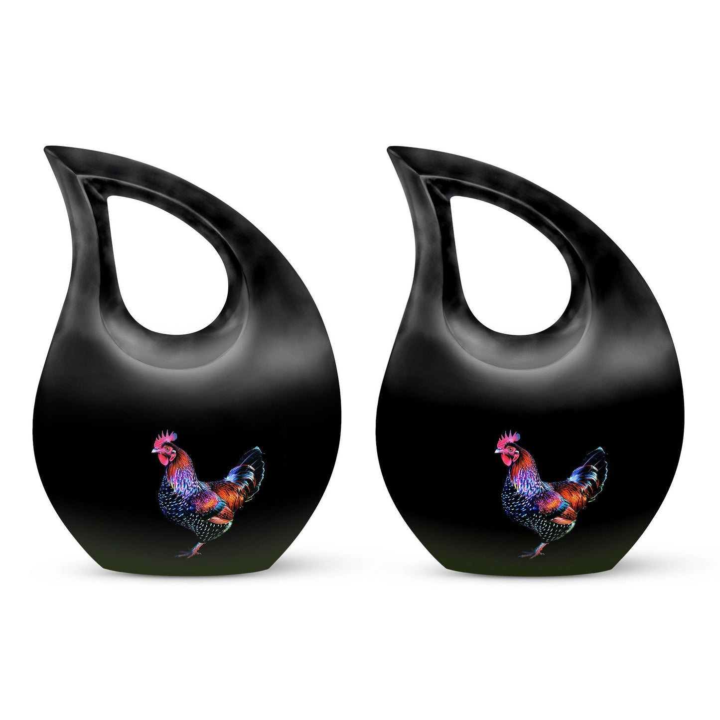 10-inch affordable Chicken urn designed with Cross Drop, suitable for burial or cremation