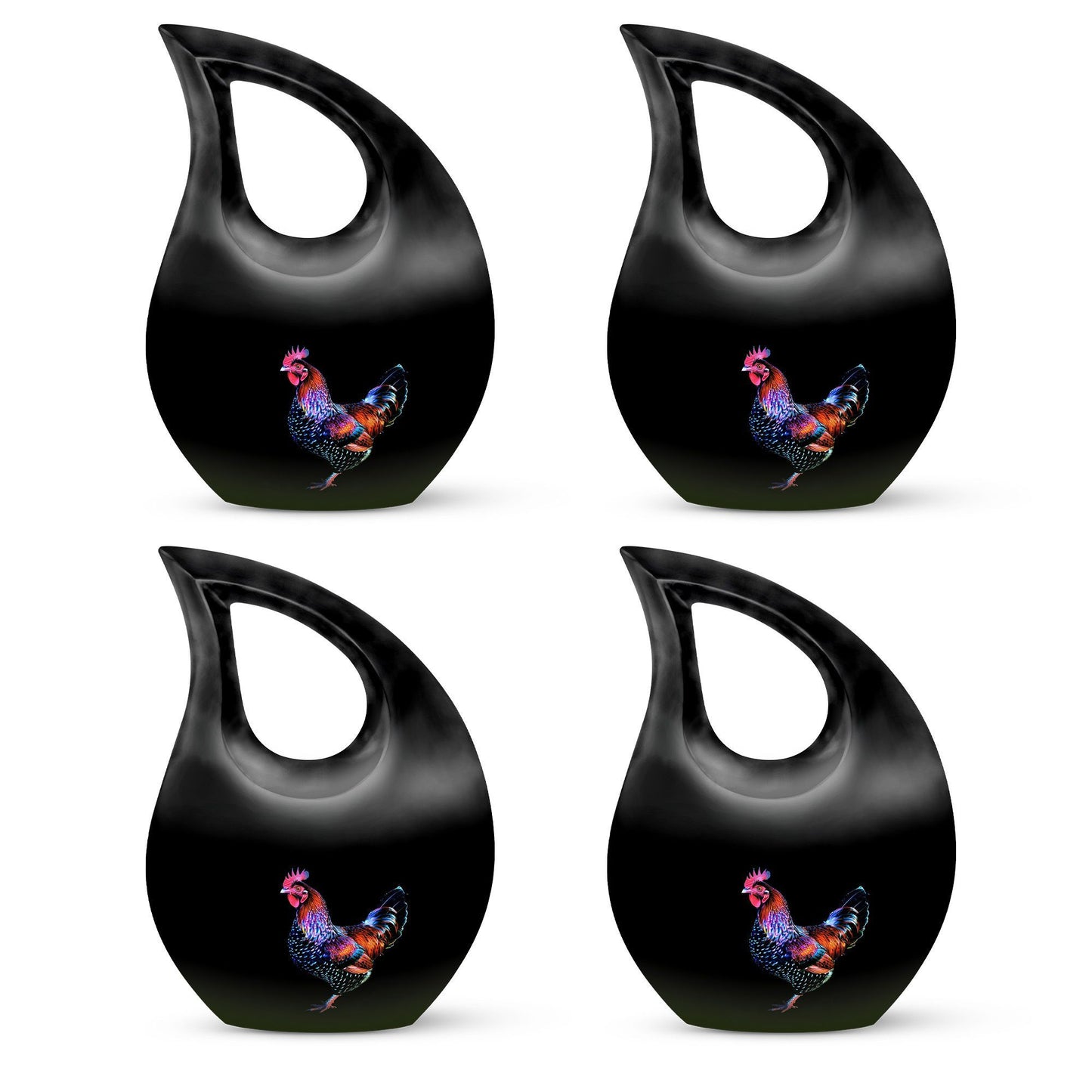 10-inch affordable Chicken urn designed with Cross Drop, suitable for burial or cremation