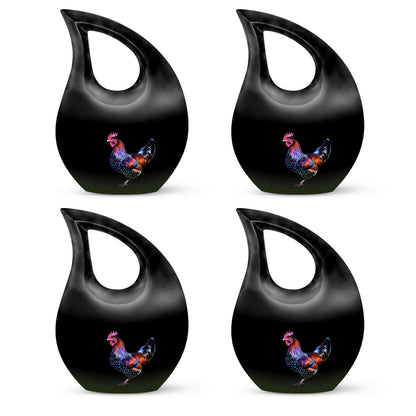 10-inch affordable Chicken urn designed with Cross Drop, suitable for burial or cremation