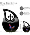 10-inch affordable Chicken urn designed with Cross Drop, suitable for burial or cremation