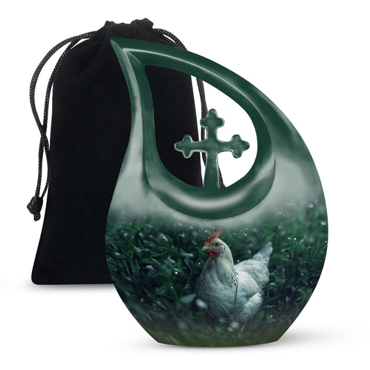 Chicken themed Cross Drop Urn