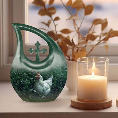 Chicken themed Cross Drop Urn