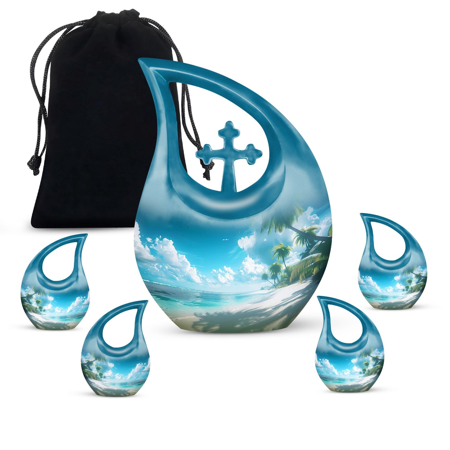 Personalized Beach Cremation Urn for Human Ashes - 10-inch, 200 cu in - Yatskia