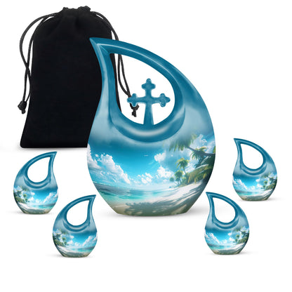 Personalized Beach Cremation Urn for Human Ashes - 10-inch, 200 cu in - Yatskia