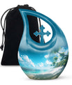 Beach Themed Cross Drop - Large and Affordable Burial and Cremation Memorial Urn