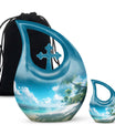 Beach Themed Cross Drop - Large and Affordable Burial and Cremation Memorial Urn