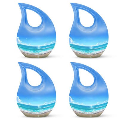 10-inch Beach Urn with Cross Drop design for ashes, includes velvet pouch