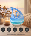10-inch Beach Urn with Cross Drop design for ashes, includes velvet pouch