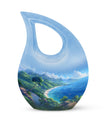 10-Inch Beach Urn with Cross Drop design, Memoriable Cremation Keepsake