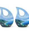 10-Inch Beach Urn with Cross Drop design, Memoriable Cremation Keepsake