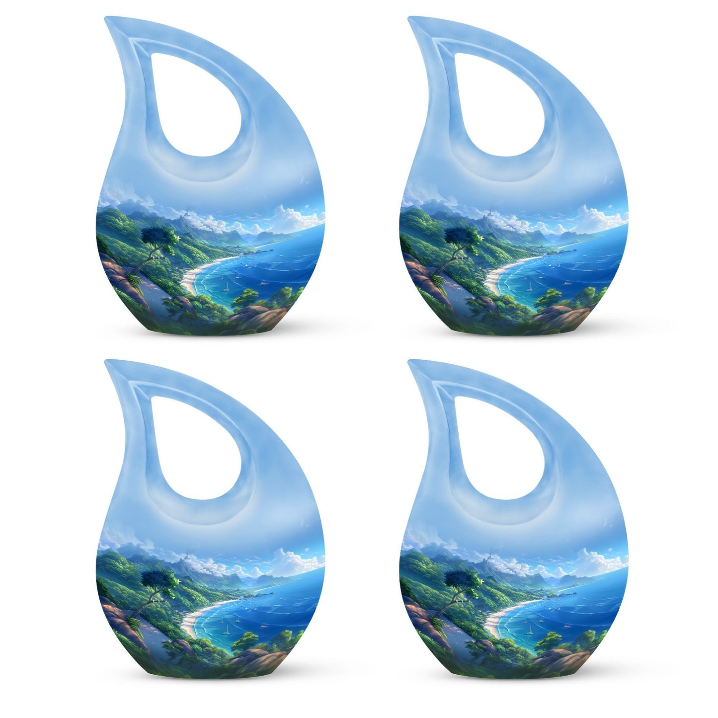 10-Inch Beach Urn with Cross Drop design, Memoriable Cremation Keepsake