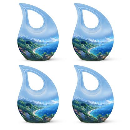 10-Inch Beach Urn with Cross Drop design, Memoriable Cremation Keepsake