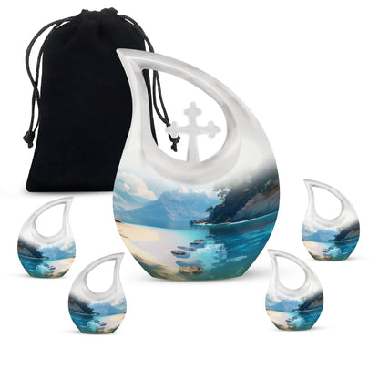 Personalized Beach Cremation Urn for Human Ashes - 10-inch, 200 cu in - Yatskia
