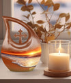 Beach themed Cross Drop Keepsake Urn.