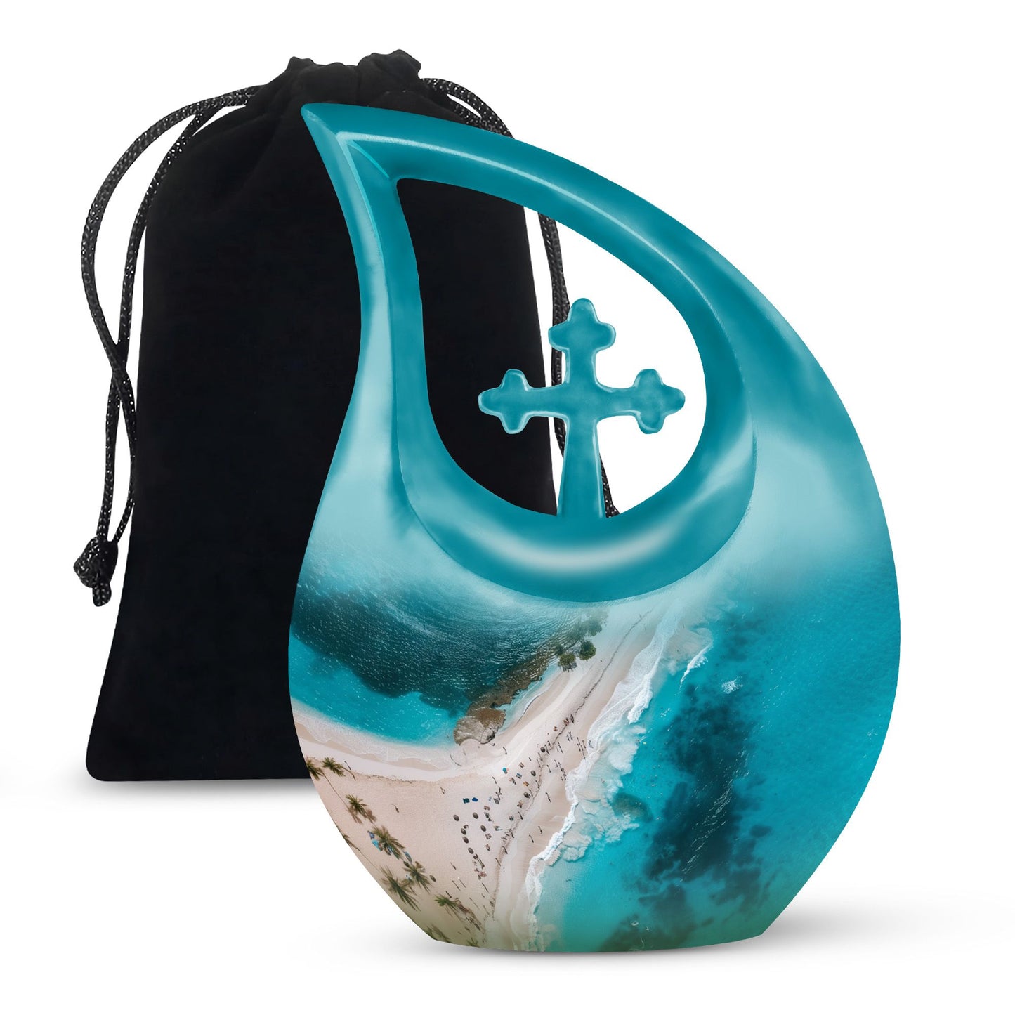 Beach Themed Cross Drop beach urn