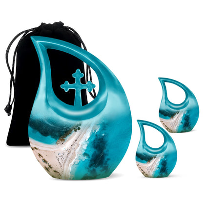 Beach Themed Cross Drop beach urn