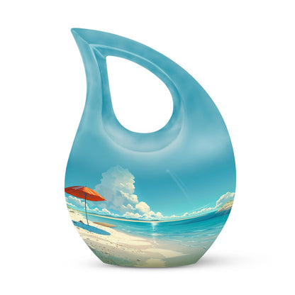Beach Themed Cross Drop Cremation Urn