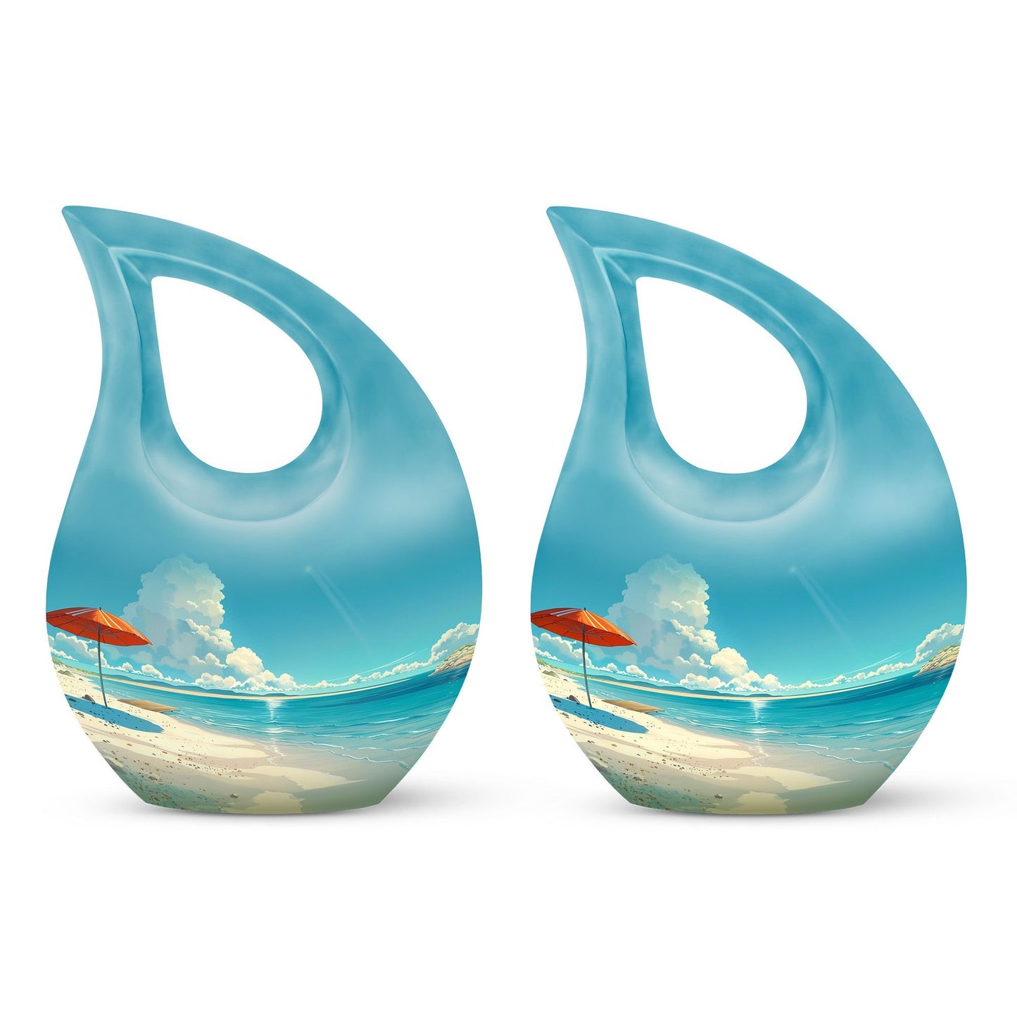 Beach Themed Cross Drop Cremation Urn